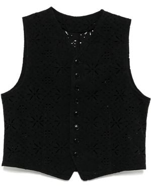 Y's Yohji Yamamoto Débardeur En Dentelle - Noir
