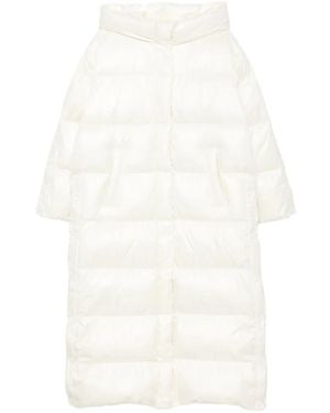 Twinset Quilted Hooded Coat - White