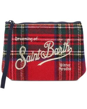 MC2 Saint Barth Bolso De Mano Aline A Cuadros Tartán - Rojo