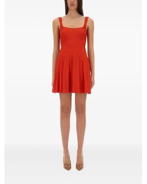 STAUD Pleated Mini Dress - Red