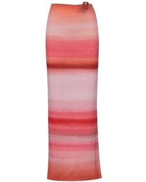 Baobab Zur Maxi-Rok Met Zijsplit En Ringdetail - Rood