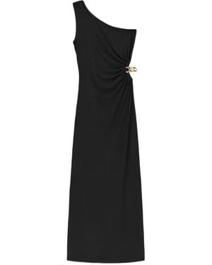 Guess Vestido Jazlyn De Una Sola Manga - Negro