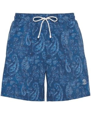 Brunello Cucinelli Costume Da Bagno Con Stampa Paisley - Blu