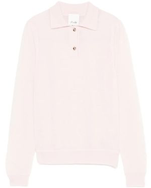 Allude Button-Fastening Polo Shirt - Pink