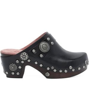 Chloé Talis Studded Leather Mules - Black