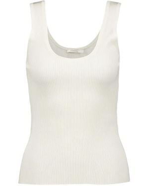 Zimmermann Ribbed Tank Top - White