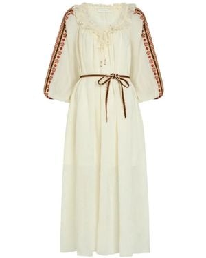 Zimmermann Aster Embroidered Ruffled Maxi Dress - White