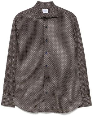 Mazzarelli Floral-Print Shirt - Brown