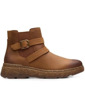 Clarks Noralyn Buckle-Detail Leather Ankle Boots - Brown
