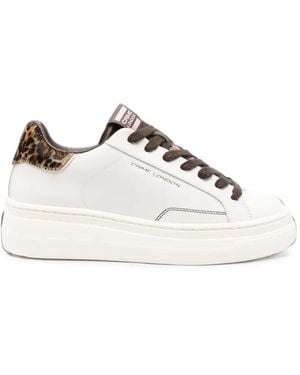 Crime London New Elevate Leopard-Print Leather Sneakers - Natural