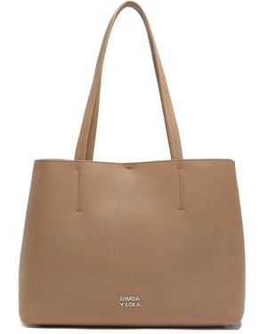 Bimba Y Lola Leren Schoudertas - Naturel