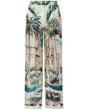 Philipp Plein Silk Trousers - Green