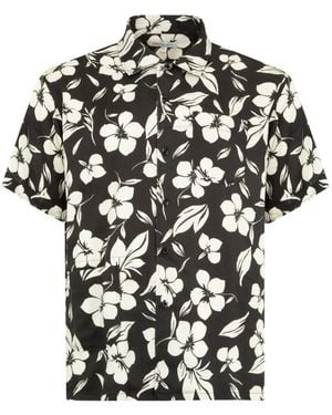 Engineered Garments Camisa Deportiva Con Motivo Floral - Negro