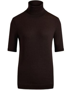12 STOREEZ Short-Sleeve Turtleneck Top - Black