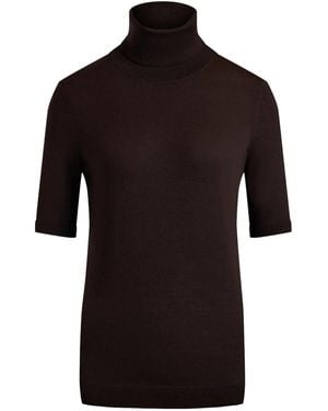 12 STOREEZ Short-Sleeve Turtleneck Top - Black