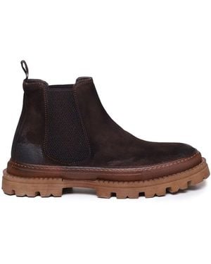 Giuliano Galiano Suede Leather Chelsea Boots - Brown