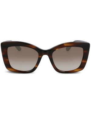 KARL LAGERFELD Tortoiseshell-Effect Square-Frame Sunglasses - Gray