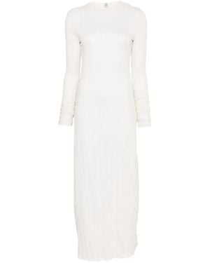 TOTEME Robe En Maille Froissée À Manches Longues - White