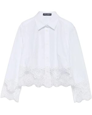 Dolce & Gabbana Camicia Crop - Bianco