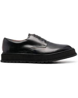 Buttero Lace-Up Leather Shoes - Black