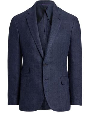 Ralph Lauren Blazer Met Visgraatpatroonn - Blauw