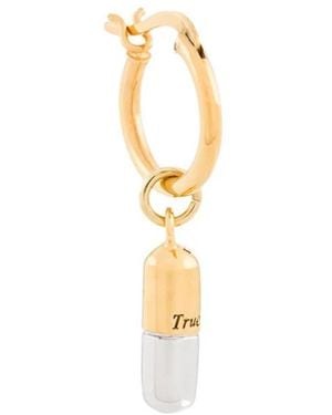 True Rocks Two-Tone Pill Hoop Earring - White