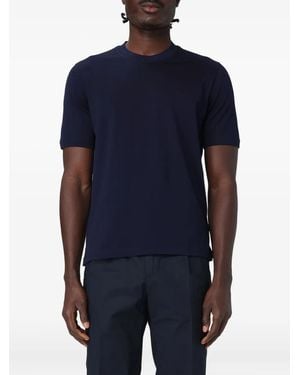Zanone Short-Sleeves Cotton T-Shirt - Blue