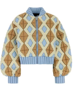 RAXXY Diamond-Pattern Jacket - White