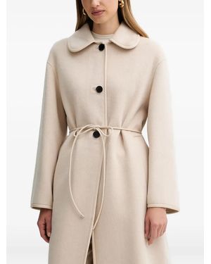Liviana Conti Orestis Rounded-collar Tied Coat - Natural