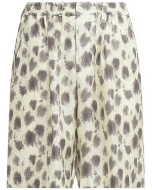 Marni Printed Silk Bermuda Shorts - Natural