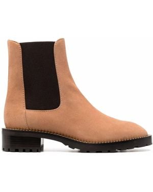 Stuart Weitzman Suede Chain-link Chelsea Boots - Brown