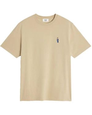 Maison Kitsuné Maison Kitsunã‰ Fox-Embroidered Cotton T-Shirt - Natural