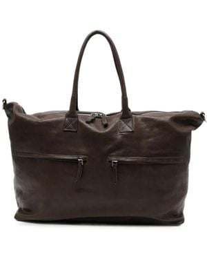 SOMMET Santiago Washed-Leather Holdall - Black