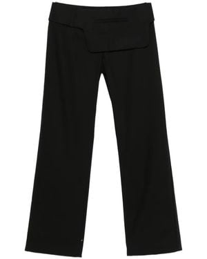 St. Agni Belt-Detail Straight-Leg Pants - Black