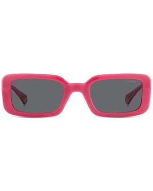 Polaroid Rectangle-Frame Sunglasses - Pink