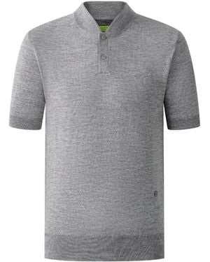 Shanghai Tang Horse-Emblem Wool Polo Shirt - Gray