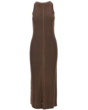 Loulou de Saison Pablo Ribbed-Knit Maxi Dress - Brown