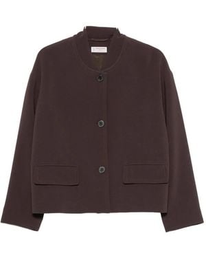 Alberto Biani Button-Fastening Flap-Pocket Jacket - Brown