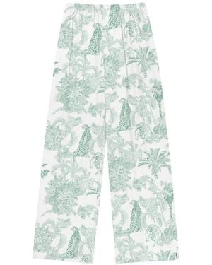 MC2 Saint Barth Animal-Print Palazzo Trousers - Blue