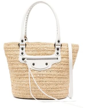 ハンドバッグ Balenciaga Le City Medium Basket Bag In Raffia Balenciaga Le City Medium Raffia Basket Bag in Natural | Lyst