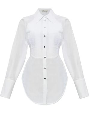 Blumarine Pleated Button Shirt - White