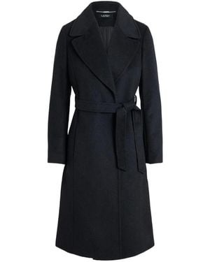 Ralph Lauren Abrigo Con Botones Y Cinturón - Negro