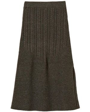 Twinset Cable Knit Midi Skirt - Green