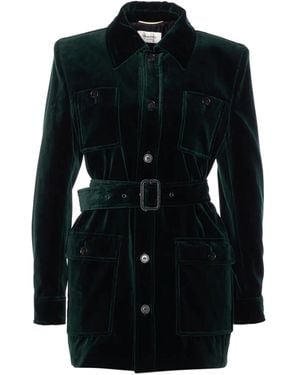 Saint Laurent ベルテッド ジャケット - ブラック