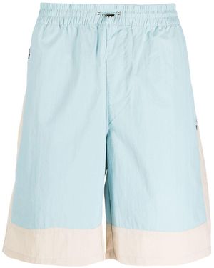 Arte' Two-Tone Drawstring Shorts - Blue