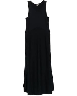 N.Peal Cashmere Robe Longue À Design Sans Manches - Noir