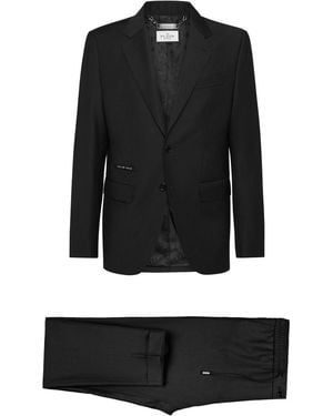 Philipp Plein Logo-Plaque Single-Breasted Suit - Black