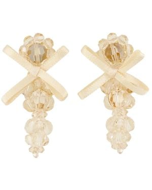 Simone Rocha Verfraaide Oorbellen Met Strik - Wit