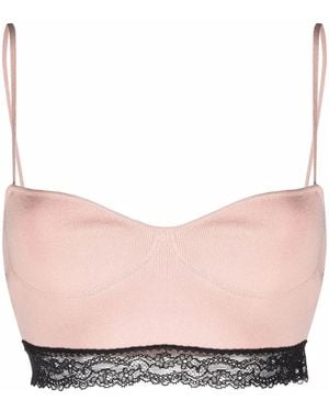 RED Valentino Floral-Lace Bandeau Top And Shorts Set - Pink
