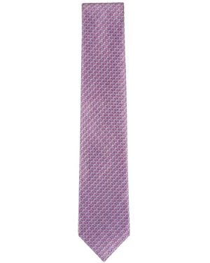 Brioni Geometric-Pattern Tie - Purple